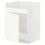 METOD base cab f HAVSEN single bowl sink, white/Vallstena white, 60x60x80 cm