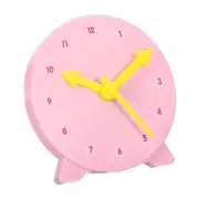 4 inch Teaching Clock Learning Time 24 Hour 3 Pointers Geared, Pink