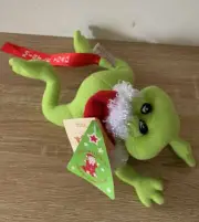 RUSS Berrie - "Mistle Toad" Green Christmas Frog Plush Soft Toy W/Tags 24cm