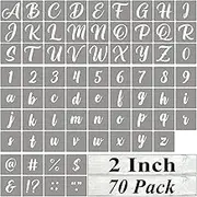 2 Inch Alphabet Letter Stencils for Painting - 70 Pack Letter and Number Stencil Templates with Signs for Painting on Wood, Reusable Alphabet Letters Stencils for Chalkboard Wood Signs & Wall Art