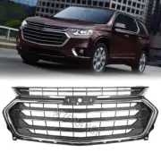 Front Bumper Grille Mesh Grill Assembly W/Chrome For Chevrolet Traverse 2018-21