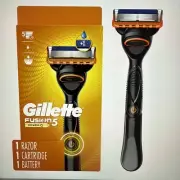 Gillette Fusion5 Power Men's Razor Handle, Orange, 1 Blade Refil