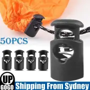 50PCS Plastic Cord Lock Double Hole End Spring Stop Toggle Stopper Lanyard Cord