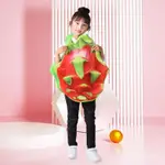 兒童角色扮演服裝 萬聖節兒童COS火龍果演出服 校園創意表演服裝 幼稚園食物水果衣服飾