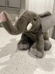 NWOT Wild Republic 2015 Gray Elephant 12" Trunk Up Plush Realistic Animal