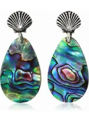 NWT ALEX AND ANI Abalone Shell Statement Earrings in RAFAELIAN SILVER ~ SEALED