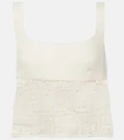 [SIR] SIR Rayure linen crop top AU 6 white