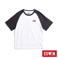 在飛比找蝦皮商城優惠-EDWIN x FILA聯名 經典主義拉克蘭袖拼接色短袖T恤