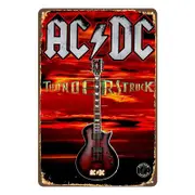 Tin Metal Sign ACDC Band Ac Dc Music Thunders Truck 20x30cm Rustic Vintage