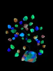 UV Reactive Glow in the Dark Blacklight Art Holographic Tree Paper Weight