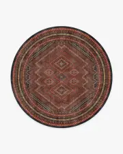 245' Round | Machine Washable Runner Rug | Kid & Pet Friendly | Indoor Rug | Kaden Amber Red Rug | Ruggable
