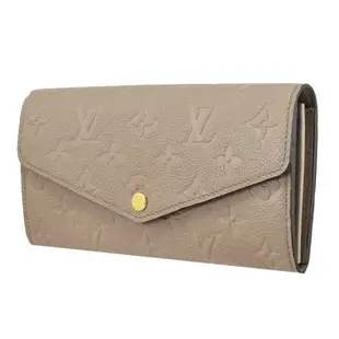 Louis Vuitton LV M82256 Sarah 牛皮壓紋信封式發財長夾.斑鳩灰