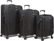 [Dejuno] Twilight New Generation Lightweight Nylon 3-Piece Spinner Luggage Set, Black, 3-Piece Set, Twilight New Generation Lightweight Nylon 3-Piece Spinner Luggage Set