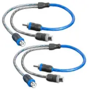 XIV2F 1 Male to 2 Female Y-Adapter V-Series RCA Audio Interconnect Cables 2-pack