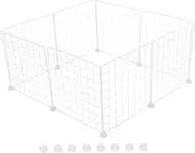 GANAZONO 8pcs Iron Wire Grid Panel for Small Animal Pet Playpen Sturdy DIY Small Playpen 16 Buckles Rabbit Guinea Pig Puppy Kitten Pen Fence