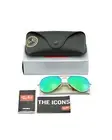 Authentic RayBan RB3025 Aviator Green Lenses Gold Metal Frame Sunglasses 55mm