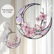 Cherry Blossom Acrylic Suncatcher Hanging, Sakura Flower Suncatcher