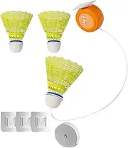 Badminton Rebound Trainer, Badminton Single-Player Adjustable Trainer Device, Self Study Badminton Trainer Kit, Automatic Badminton Trainer Set, Badminton Self Study Training Set with 3Pcs Balls