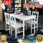 Dining Set Table and Chairs Kitchen Furniture 5 Piece White Wooden Indoor Dinner