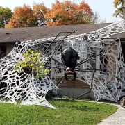 Spider Web Halloween Decorations Outdoor Stretchy 450 sqft Halloween Spider W...