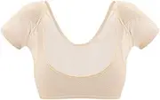 Underarm Sweat Vest, Shield Vest, Anti-Sweat Clothes Shield for Forearm - Washable Reusable Shirt Padding, Quick-Drying Short Sleeve Vest, Breathable Protective Shield, skin-coloured, Large