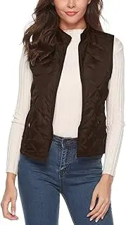 [kejlyouejn] Women's Puffer Vest Zip Up Quilted Padded Winter Sleeveless Hooded Vest Gilet