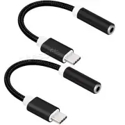 UPGRADE 2x Type C to 3.5mm Earphone Connector for Motorola Moto Z Droid XT1650
