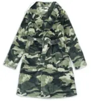 NEW GREEN CAMO SUPER SOFT BATH ROBE BOYS SMALL 6/7 WONDER NATION