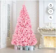 KTKDE 6ft Artificial Pink Christmas Tree, Xmas Tree with 1005 Branch Tips and...