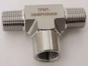 Threaded NPT Tee | MNPT 3/8 inch x FNPT 3/8 in. x MNPT 3/8 in. - SS316 (3 Pack)