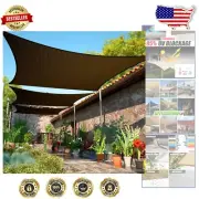 8' x 16' Outdoor Shade Sail - Brown Heavy Duty Waterproof Canopy