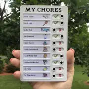 Daily Checklist Sliding Routine Chore Tracker Chart for Kids - Keep Organized!