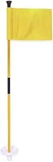 Lyntamy Yellow Golf Green Flag, Two-Section Detachable Flagpole, Easy to Carry Green Target Flag Hole Cup
