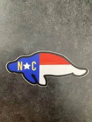 The NC Flag Manatee Car Decal By Anchored By Fin