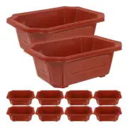 10 Pcs Ceramic Pot Garden Bonsai Office Base Planter Square Pots Large