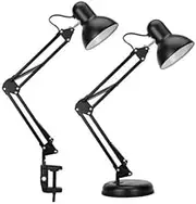 Super Bright Swing Arm Desk Lamp Clamp on Table Light with Metal Clip Not Bulb
