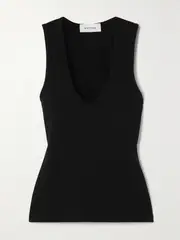 [Matteau] Matteau - + Net Sustain Organic Cotton-blend Jersey Tank - Black - 5 5 Black