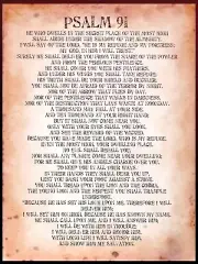 Psalm 91 He Will Call Upon Me and I Will Answer Him Bible Verse 7-1/2x10" Print