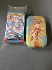 Sealed Arcanine Mini Tin And (8) Journey Together Booster Packs Bundle