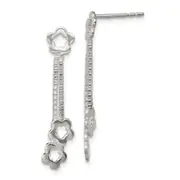 Sterling Silver Flower Dangle Earrings