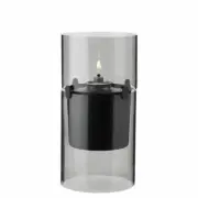 Stelton Wind light Lucie Smoke, for oil candles, borosilicate glass, smoke gr...