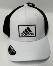 ADIDAS MENS GOLF CAP 2 STRETCH FIT WHITE / BLACK SIZE LARGE / X LARGE