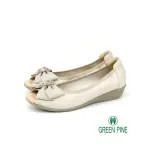 【GREEN PINE】魚口蝴蝶結坡跟鞋米色(00930226)