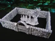 21pc Stone Wall Set w/ Family Grave Graveyard Cemetery Scatter Terrain Scenery