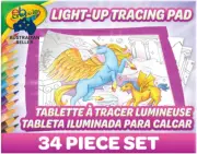 Light-Up Tracing Pad, Pink Tablet, Colouring Board for Kids, Light Box with Brig