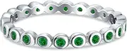 [Blue Apple Co.] 2.5mm Full Eternity Wedding Stackable Band Ring Round 925 Sterling Silver Choose Color