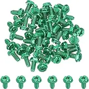 uxcell 10-32 x 3/8 Inch Hex Washer Head Grounding Screws, 150 Pack Green Ground Hex Flanged Head for Electrical Junction Boxes, Metal Outlet and Switch Boxes