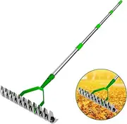 Thatch Rake for Lawns, Adjustable Lawn Dethatcher Rake, Thatching Rake for Lawns, Dethatching Rake, Thatcher Rake, Dead Grass Metal Steel Rakes, Hand Dethatcher Rake with Stainless Steel Handle