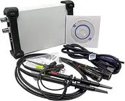 USB PC Virtual Oscilloscope Laptop Digital Storage with 2 Channels 20MHz Bandwidth 48M Sampling Portable Prof ional Oscilloscope Kit with a Disk Grey One Size