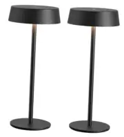 Modern Cordless Table Lamp Set of 2, Portable Touch LED Desk Black (2 Pack)